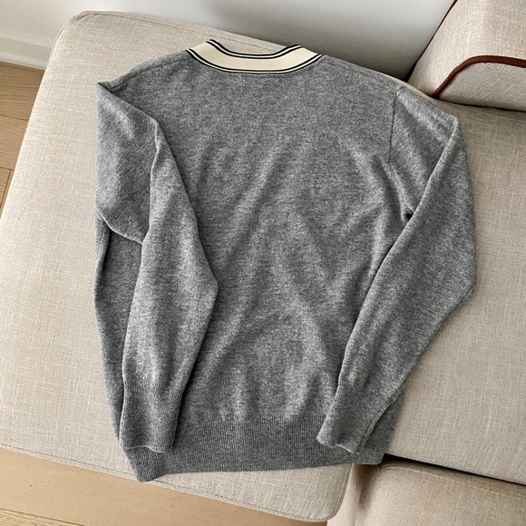 Sandro Camie Contrast V-Neck Sweater - Picture 4 of 4